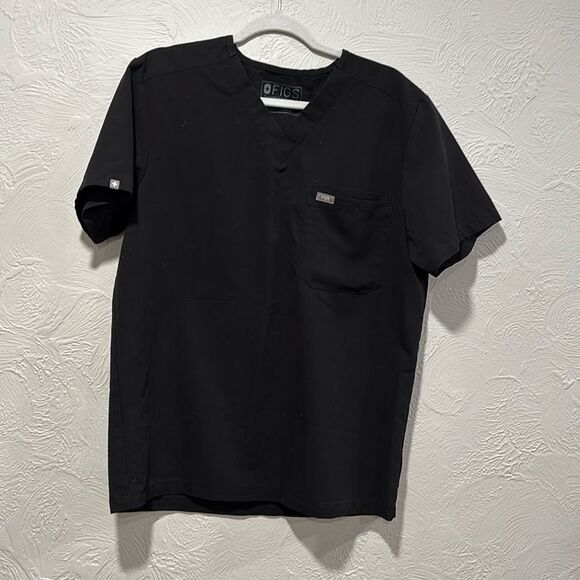 FIGS Men Black Scrub Top Nursing Uniform FM1500 Size Medium - Picture 1 of 6